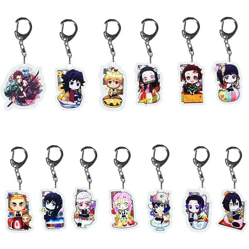 Anime Demon Slayer Kimetsu No Yaiba Key Chain Figure car Keychain Acrylic Kamado Nezuko