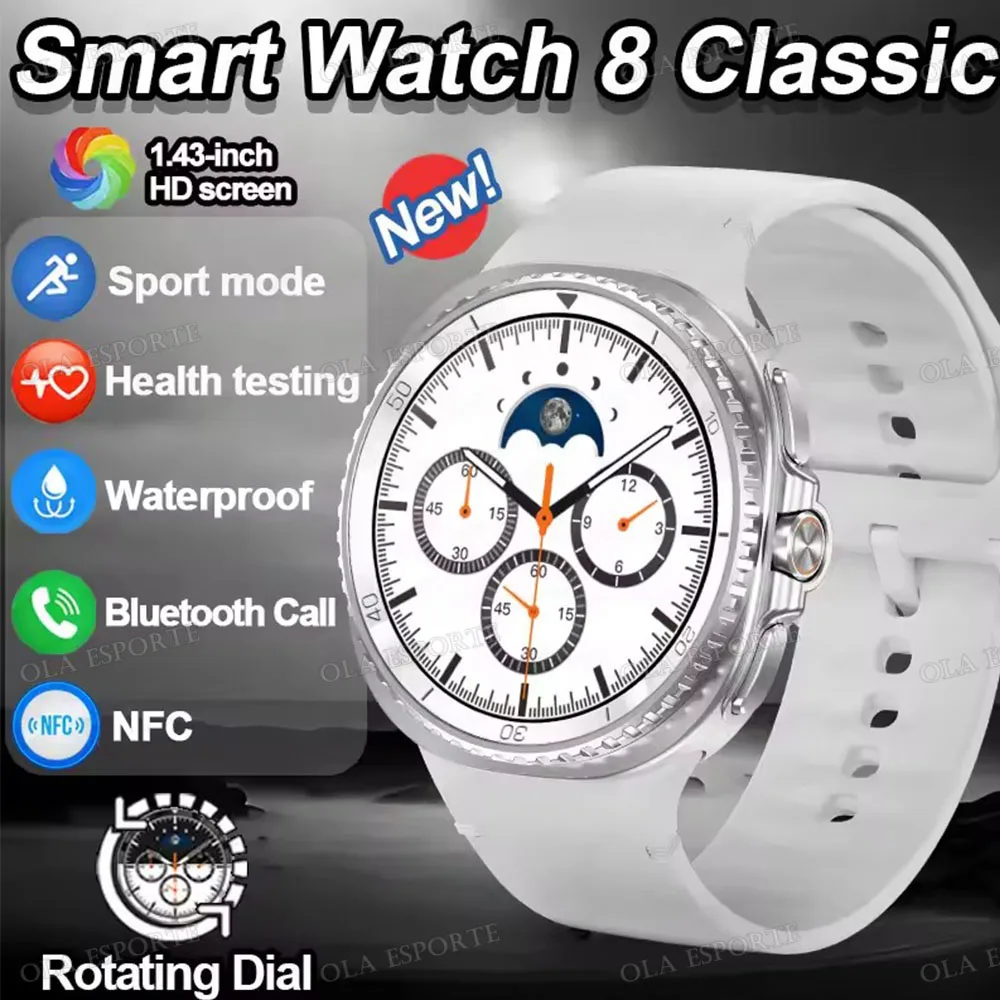 

Часы 8, ультра классические мужские умные часы, GPS-компас, NFC, умные часы, женские часы с клонной версией, AMOLEL BT Call, водонепроницаемые обновленные часы
