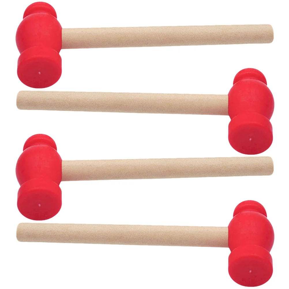 4 Pcs Toy Small Wooden Hammer Toddler Baby Children's Toys Kids Simulation Pounding Beating Gavel