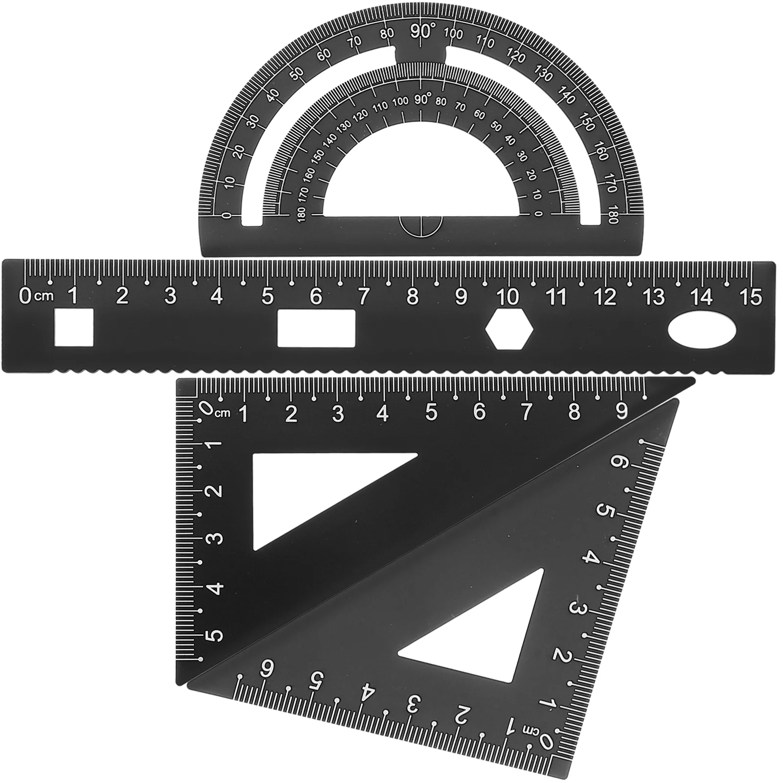 Black Protractor Scale Ruler Triangle Plate Drawing Tool Product Office Quilting Rulers