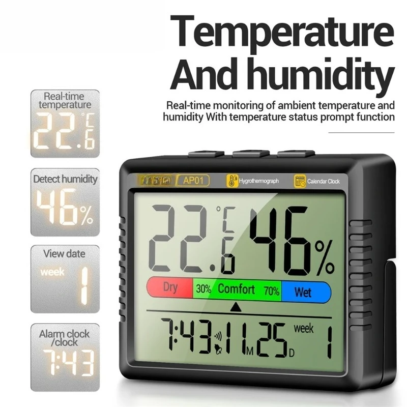 AP01 Moisture Meter Hygrometer Multiscene Temperature Measurement Humidity Precision Digital Air Thermometer Tester Tools
