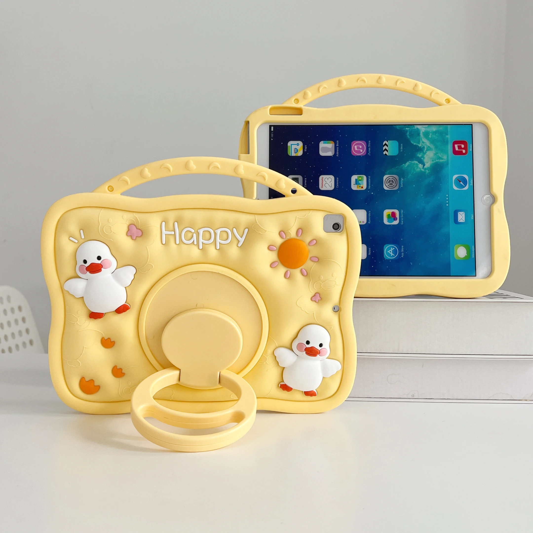 360 drehbare Hülle für Huawei Matepad Air 11,5 s 11 se 11 10,4 weiche Silikonst änder abdeckung Kinder Funda süße Ente mit Griff