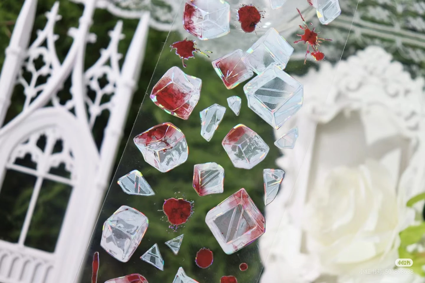 Pita Washi Hewan Peliharaan Mengkilap Es Batu Darah