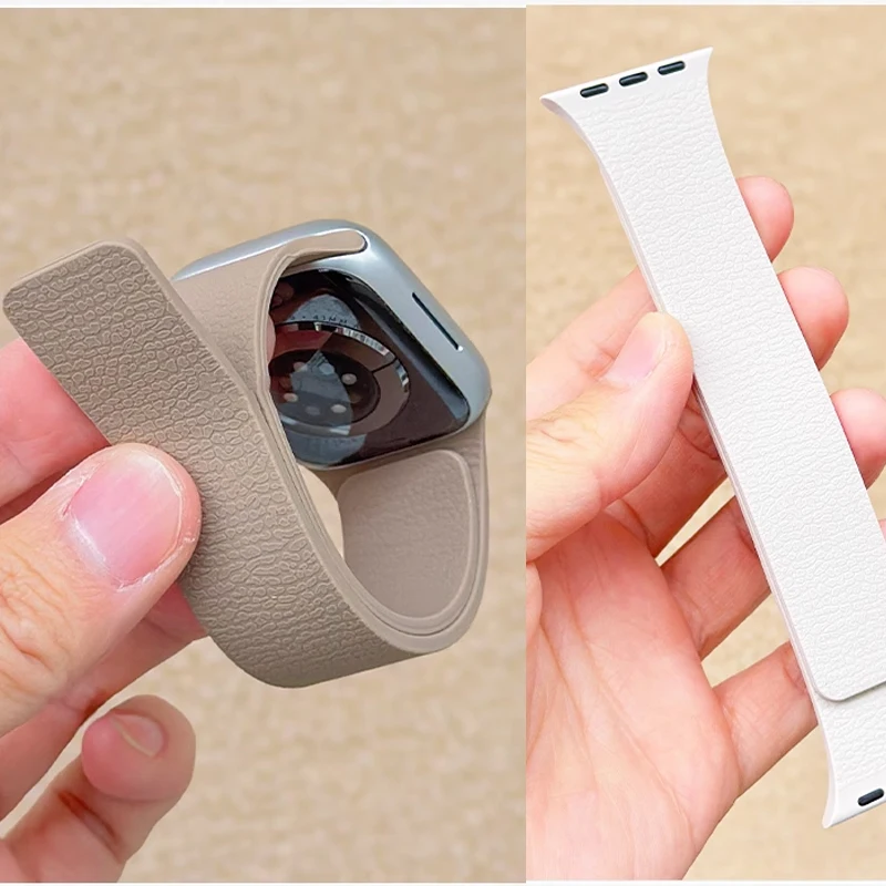 Магнитный силиконовый ремешок для Apple Watch Band Series 10 46 мм 42 мм Ultra 2 49 мм 45 мм 44 мм 40 мм 41 мм IWatch 8 9 7 6 SE 5 4 Браслет