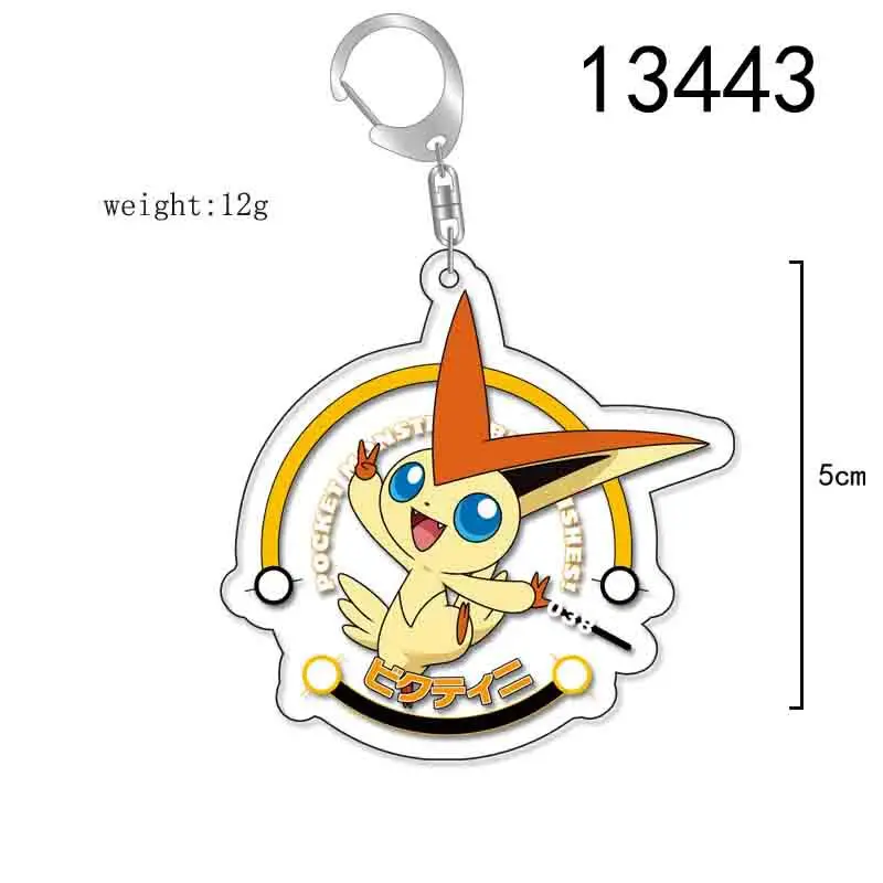 Pokemon Schlüssel bund Spielzeug Pikachu Kawaii Rucksack Anhänger Jirachi Eevee Bulbasaur Charm ander Squirtle Anime Figuren Acryl Schlüssel bund