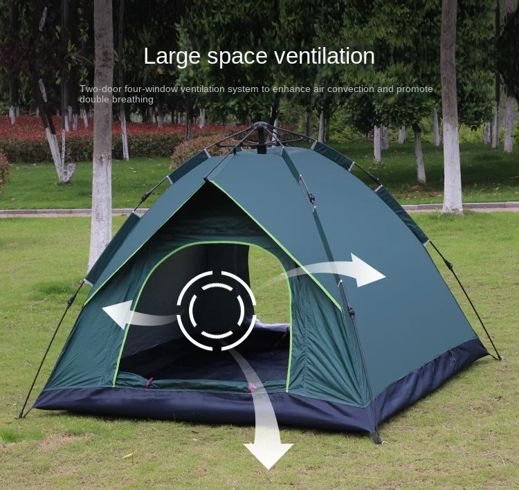 

Outdoor Tent Camping Double Automatic Spring Type Quick-open Camping Rainproof Sunscreen Beach Tent for 2-3 People