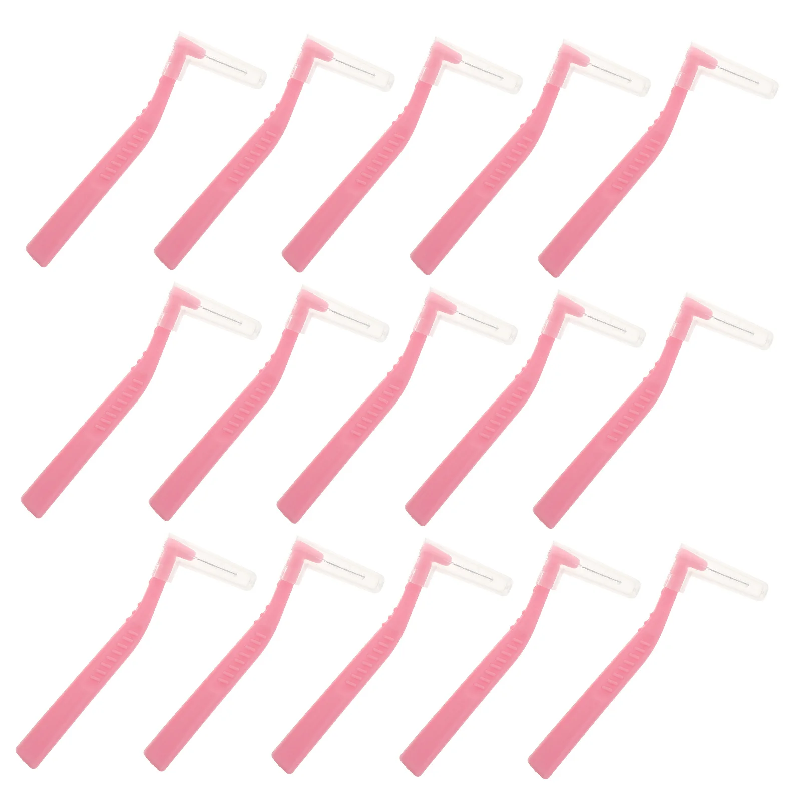 

15pcs 0.7mm L Shaped Interdental Brushes Yellow Teeth Cleaning Tools Care Travel Disposable Stainless Steel Wire