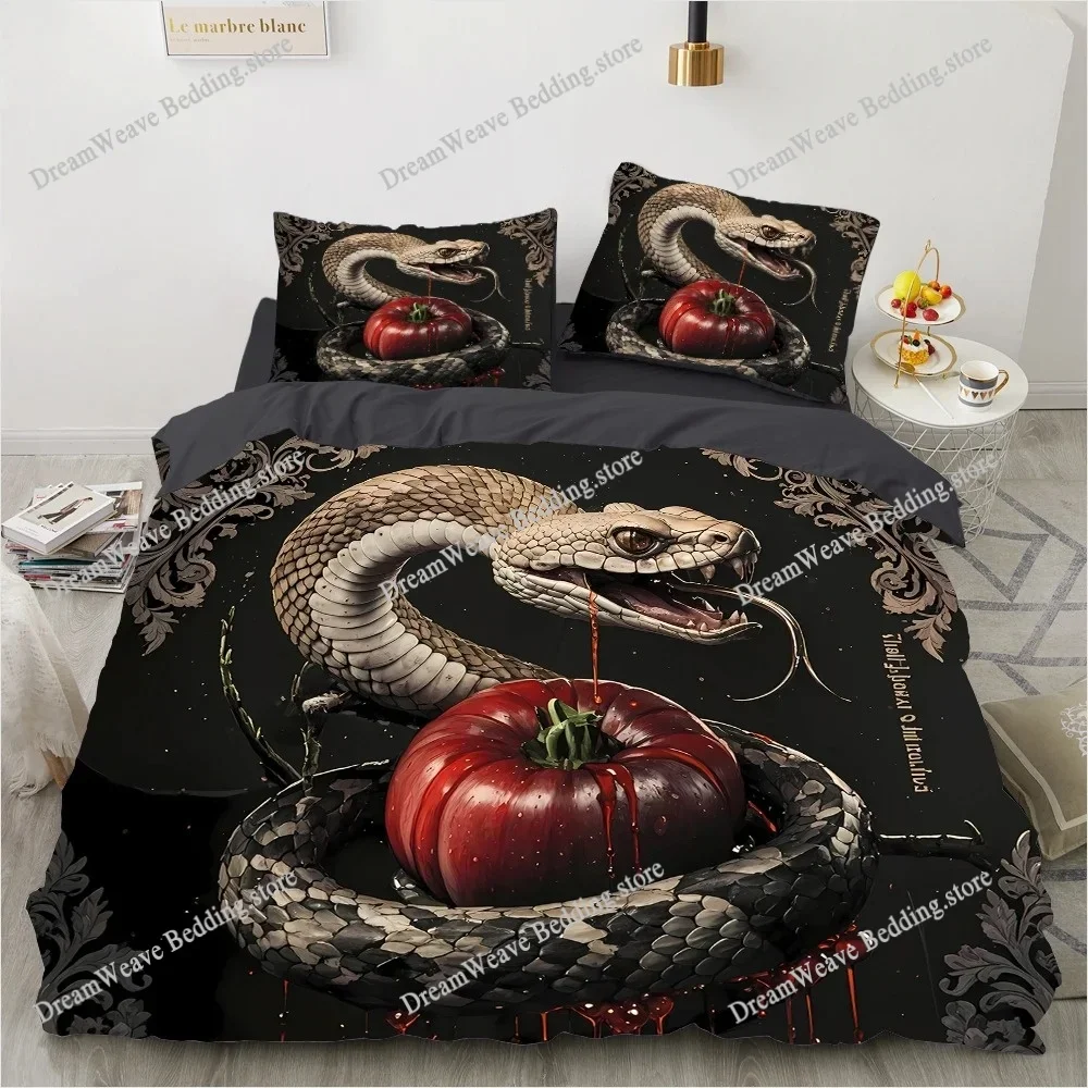 Luxury 3D Snake Scale Bedding Set -  QueenKing Microfiber Duvet Cover,Wrinkle Resistant Bed Linen for Adult Bedroom Luxury Gift7