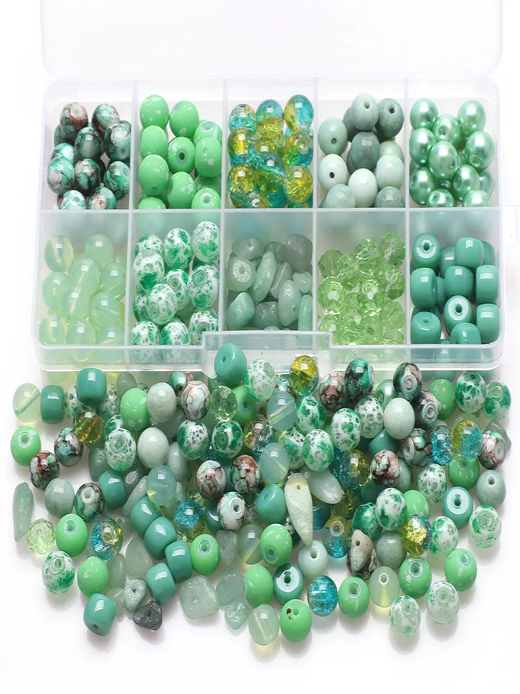 AliExpress NONE 10 Grid Color Types of Gravel Crack Glass Chipping Beads Glass Crystal Beads Boxed DIY Bracelet String Beads Material Package