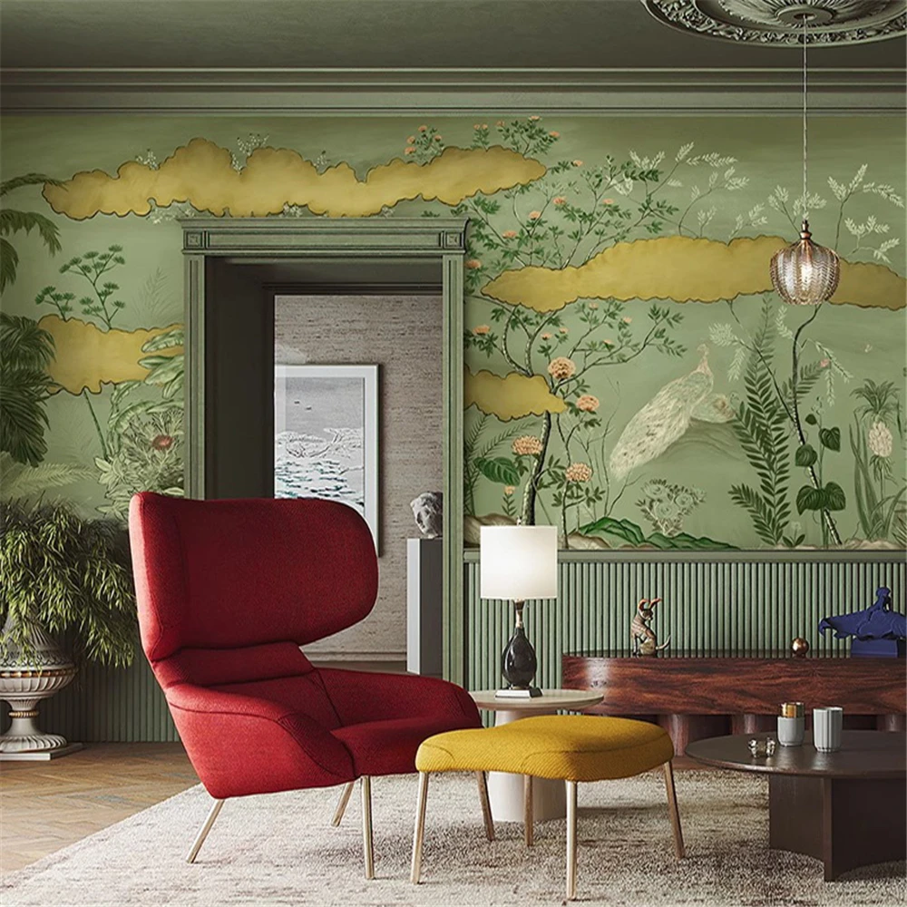 Custom Embossed magnolia peacock Landscape 3D Wall paper Mural Wallpaper for Living Room Sofa Bedroom Backdrop home decoration