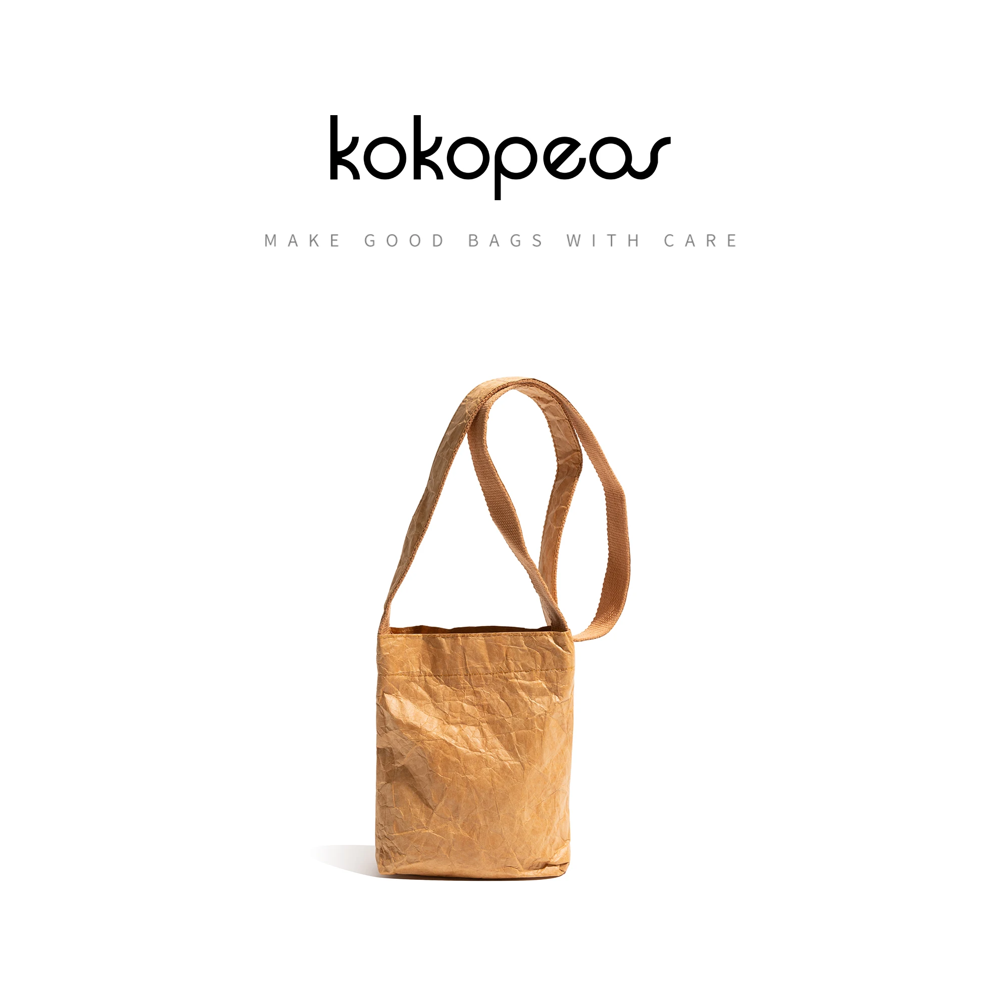 KOKOPEAS Pleated Kraft Paper Small Cellphone Bag For Women Simple Portable Mini Shoulder Purse Casual Lady Daily Crossbody Bag