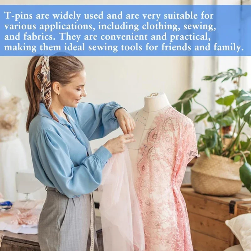 Zxiixz 50/100 قطعة T شكل دبابيس الإبر الشظية دبابيس الفولاذ المقاوم للصدأ للفنون الحرف حجب الحياكة عقد الباروكات الشعر الموسع #6