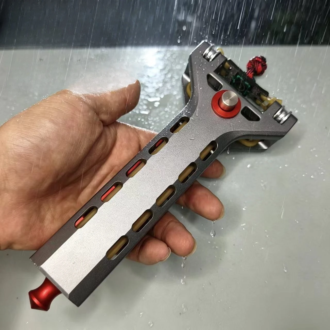 

All Metal Aluminum Alloy Automatic High-precision CNC Slingshot Round Rubber Band Outdoor Rapid Shooting Hunting Equipment