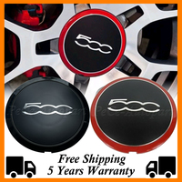 Black/Silver/Red For Fiat 500 New 133mm Hubcap Wheels Centre Hub Caps 68078419AC 68078421AC 51884863 Dust Cover