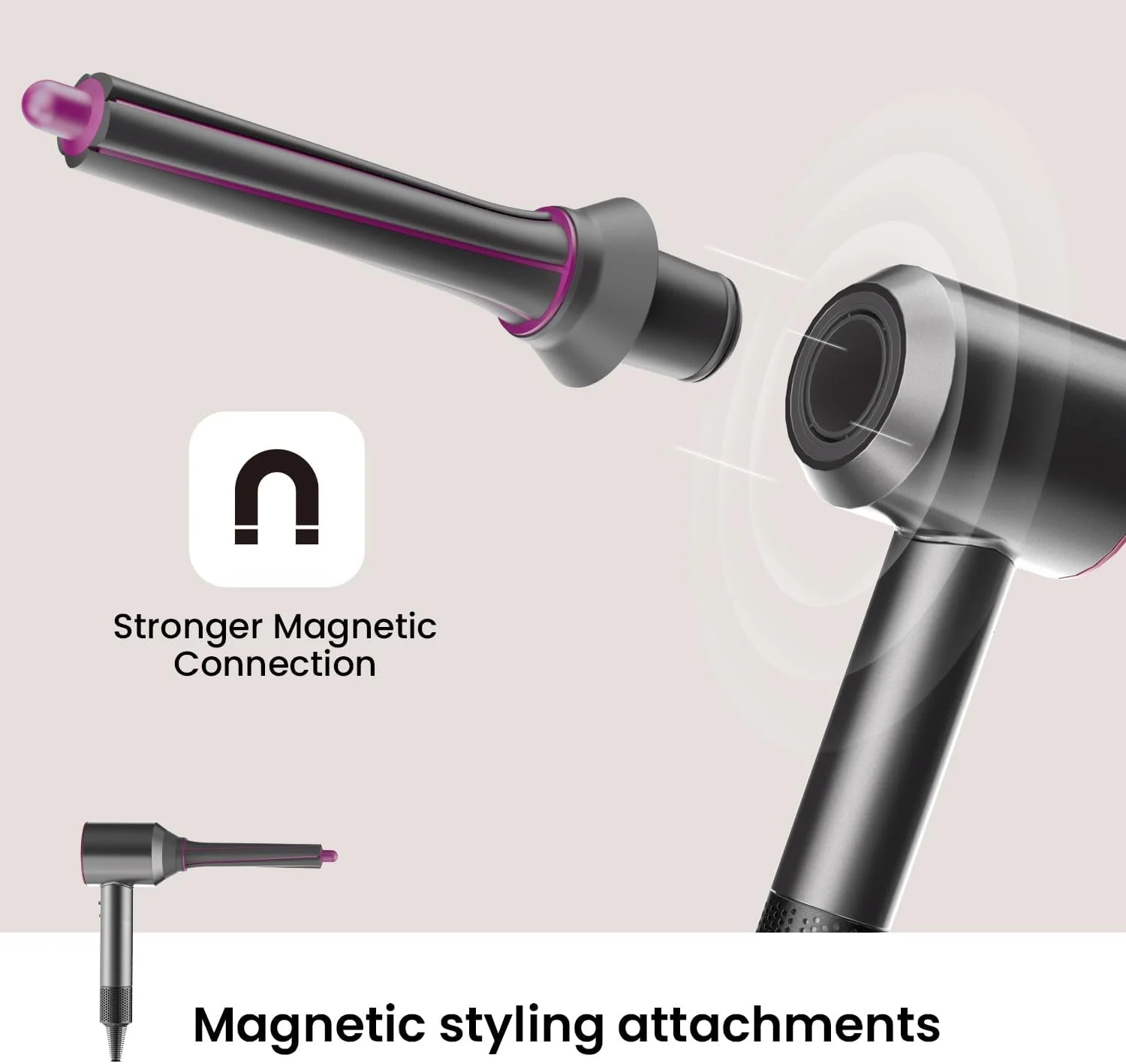 2 Pcs Hair Dryer Curling Attachment 30MM Automatic Curling For Dyson Supersonic Hair Dryer Accessories Curling Iron Styler