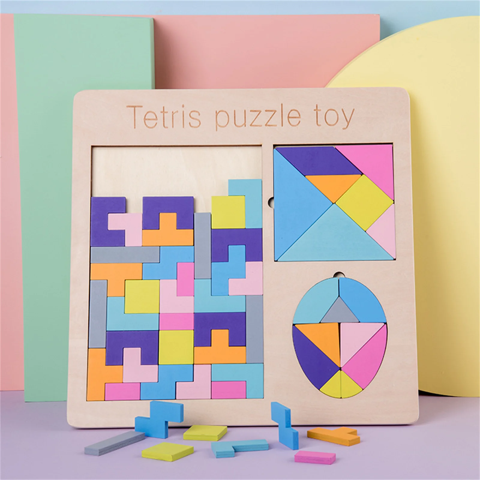 Kids Educational Puzzle Toy Tangram Large Size 3-in-1 Puzzle Game For Early Learning