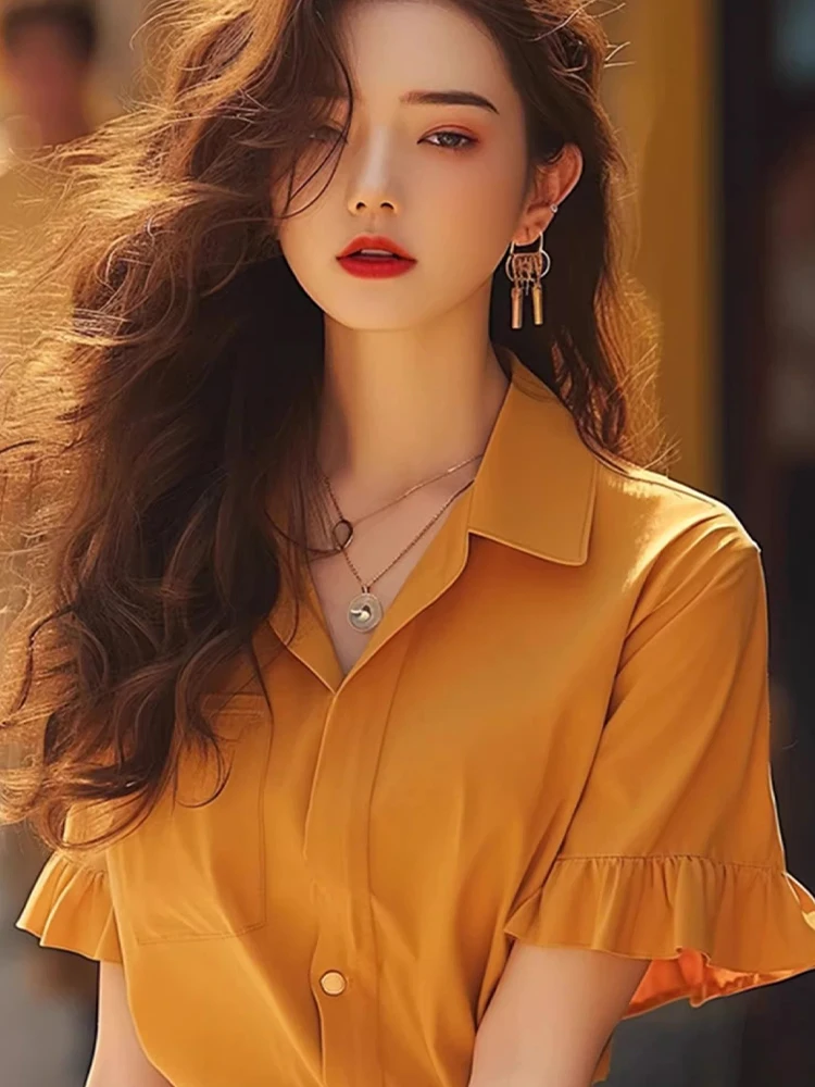 Chique retro hong kong sle ort sve colarinho feminino irt tecido viscose emagrecimento topo commute faion anti-envelhecimento