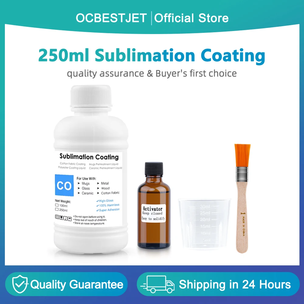 250ML Sublimation Coating Primer Fluid For Sublimation Ink Printing On Glass Ceramic Acrylic Metal Mug Ceramic Wood And Stone