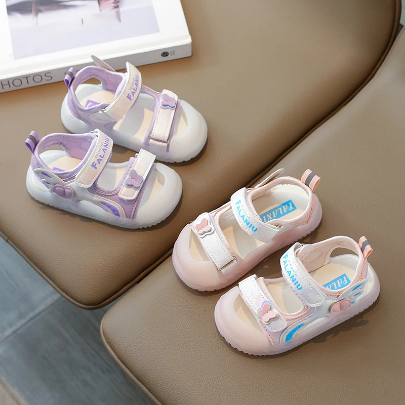 

Child Sandals Summer Anti Kick Boys Beach Shoes Luminous Girls Princess Shoes Breathable Baby Walking Shoe Kid Shoe