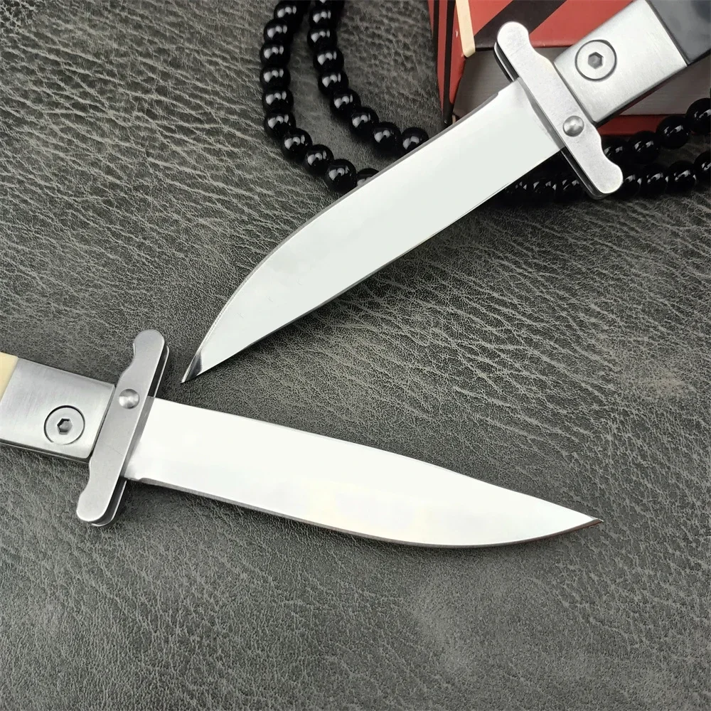 Russian Finka NKVD 440C Blade ABS Handle Hunting Knife EDC Camping Survival Military Tactical Folding Knife with Nylon Sheath