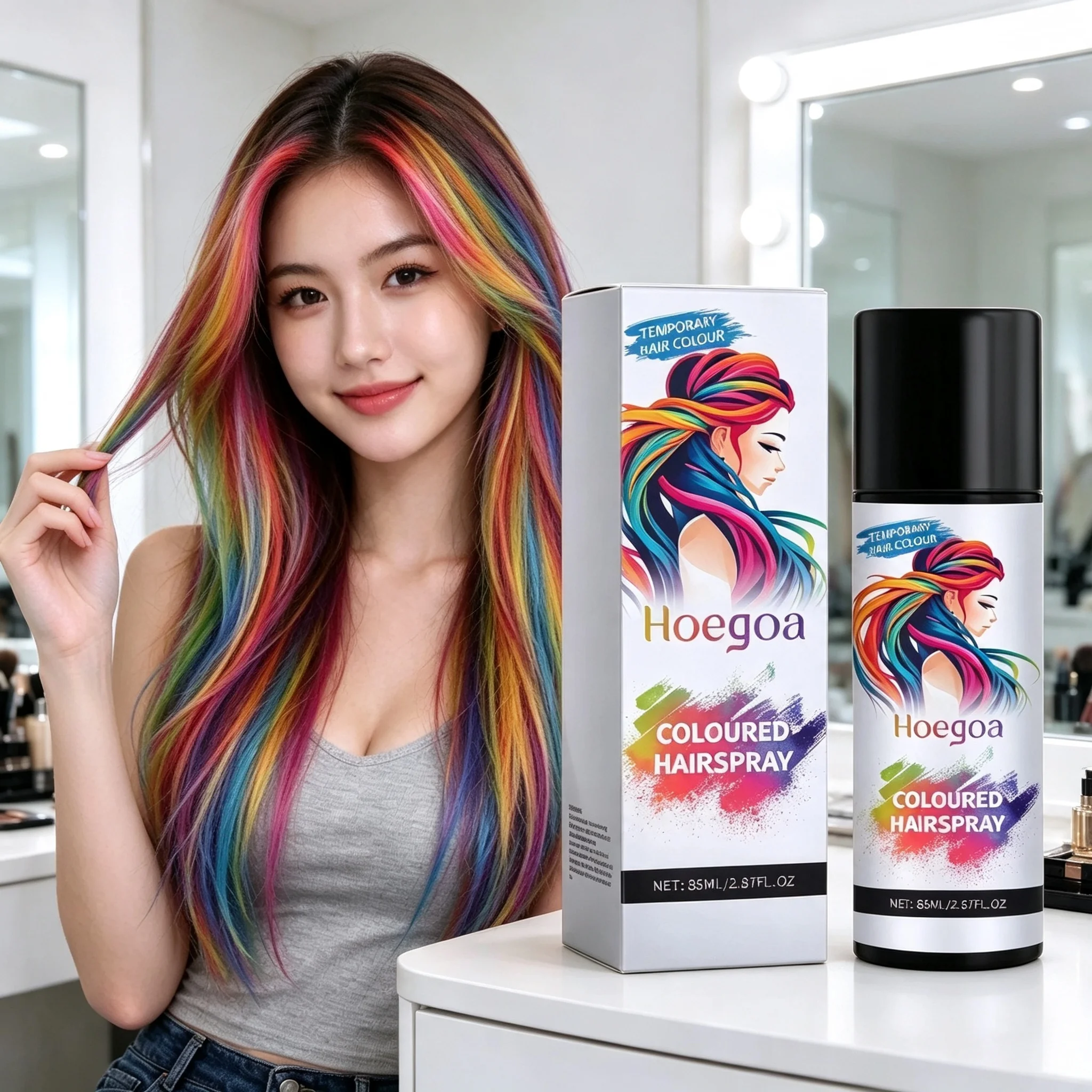 Temporary Hair Dye Fast Remove White Hair Promote Black Hair Coloring Products Anti Rough Frizziness Disposable Hair Color Spray
