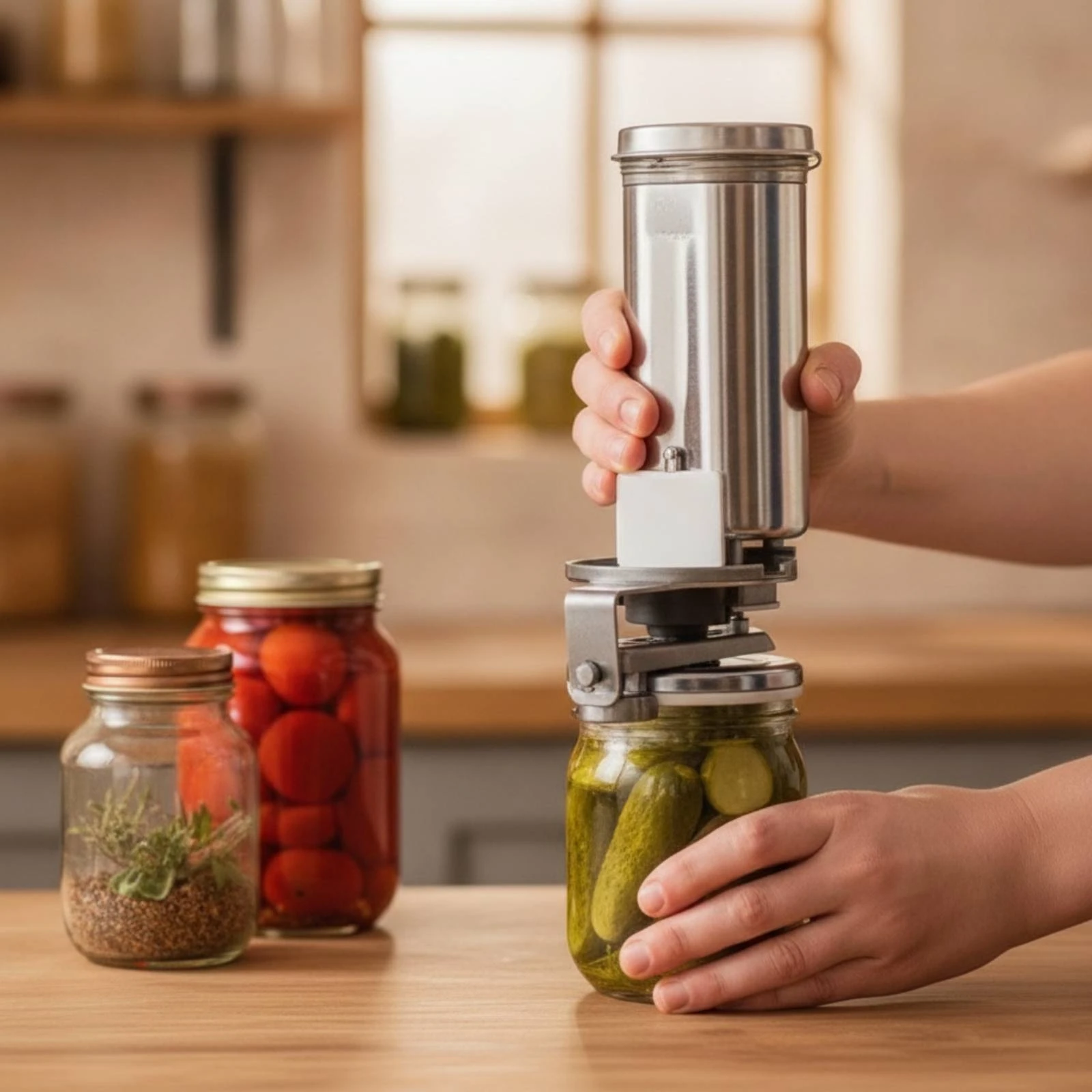 Jar Sealing Machine Electric Jar Sealer Can Sealer Compact for Home Canners, Kitchen Prep Automatic Electric Can Sealer Machine