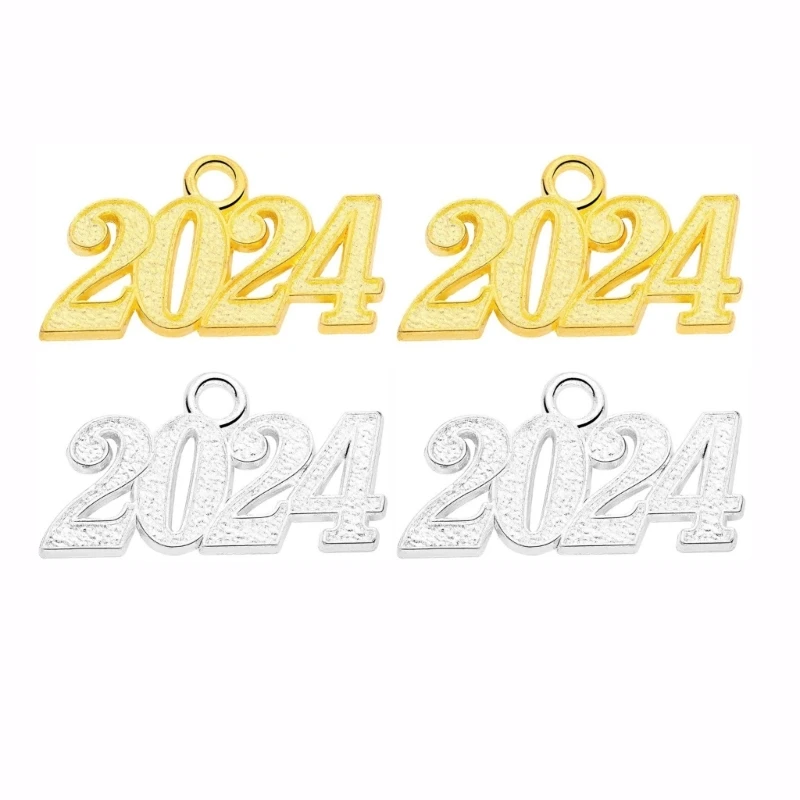 20/50pcs Year 2024 Charm 2024 Year Letter Pendant Graduation New Year Jewelry