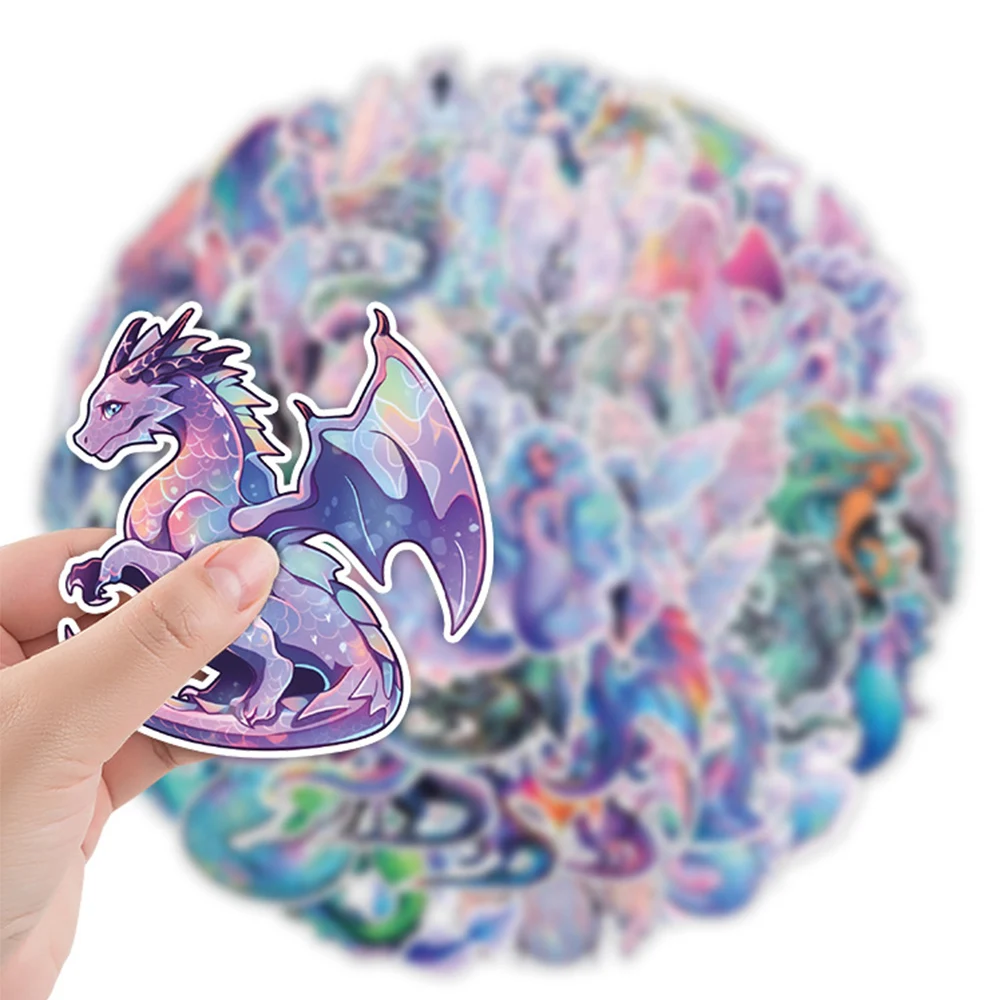 10/30/50pcs Laser Mermaid Cartoon Stickers Cute Girls Holographic Sticker Laptop Suitcase Scrapbooking Bike Waterproof Decals