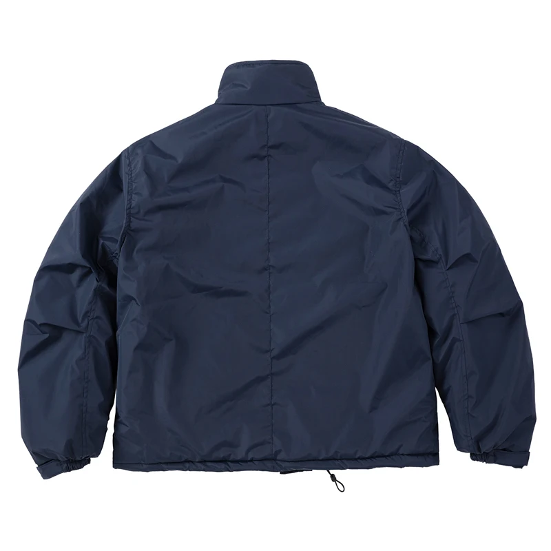 Navy Blue Two-way Zipper MADNESS Jacket Winter Outdoor Casual Stand Collar Windproof Nylon Warm MDNS Outerwear