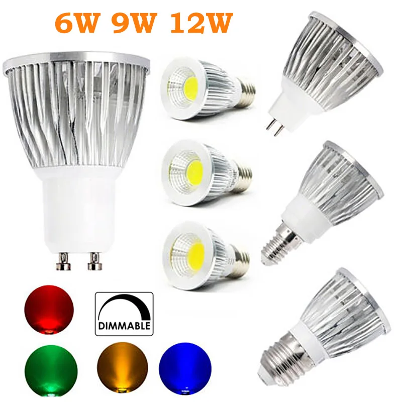 

Dimmable Led Spotlight 6W 9W 12W Lighting Home Down Light GU5.3 Fixture Bulbs Bedroom AC85-265V Decor Living Room COB Lamp