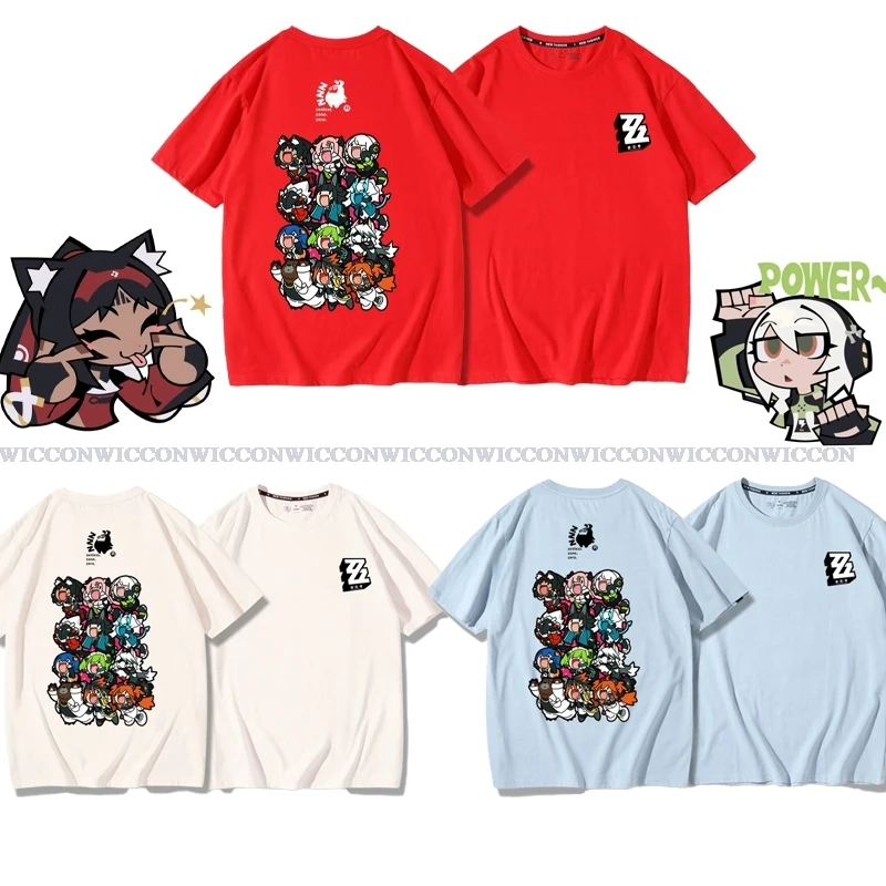 Game T Shirt Zenless Zone Zero Print Tops ZZZ Role Wise O-neck Graphic Cotton Tee Harajuku Belle Men Women Short Sleeve Cosplay