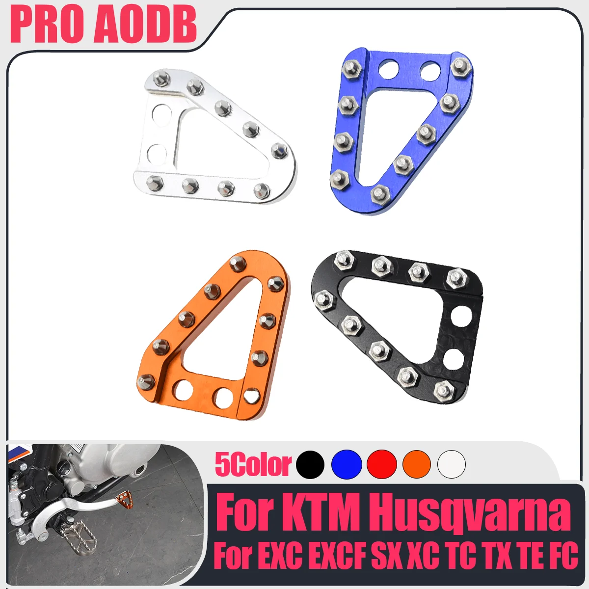 

For Husqvarna KTM GasGas 2021-2023 Motocross CNC Rear Brake Pedal Step Plate Tip SX SXF EXC XCFW TC TE EC MC EXF ECF MCF 125-450