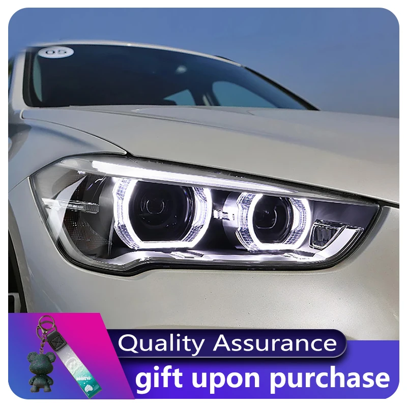 Suitable For 2016-2019 New BMW X1 F48 F49 Headlight Assembly Modification LED Lens Angel Eye Daytime Running Light Turn Signal