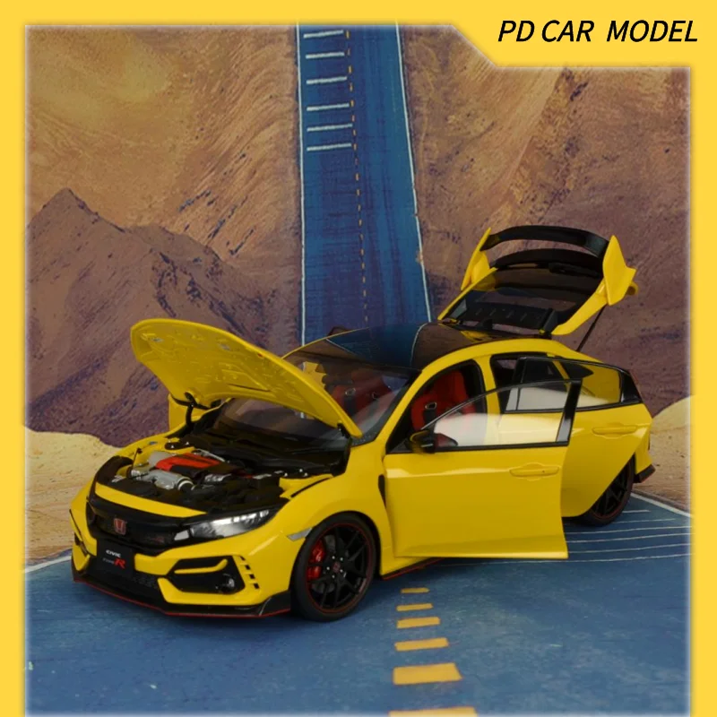 AUTOART Collectible 1:18    Honda CIVIC TYPE R  FK8 YELLOW Gift for friends and family