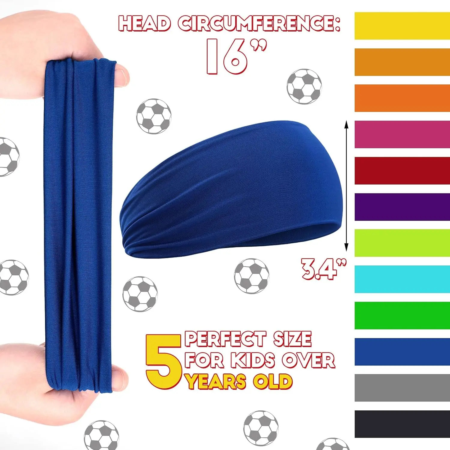 Kids Boys Headbands Athletic Sweatbands For Kids Football Headband Youth Kids Sweat Bands Sweat Absorbing Elastic Hairband