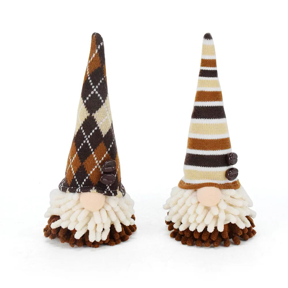 

Coffee Bean Hat Beard Dwarf Faceless Doll Ornament Christmas Decorations Home Kitchen Table Ornament 2025New Year Doll Gift