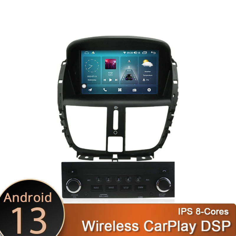 Android 13 Car Radio For Peugeot 207 207CC 2006 - 2013 2014 2015 wireless CarPlay Auto intelligent systems autoradio Multimedia