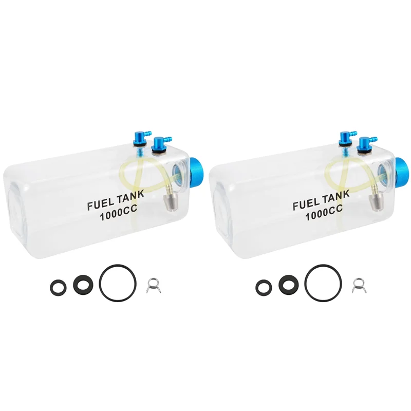 

2X топливный бак бензина прозрачная пластиковая бутылка 1000CC с ЧПУ для радиоуправляемого газового и нитро самолета