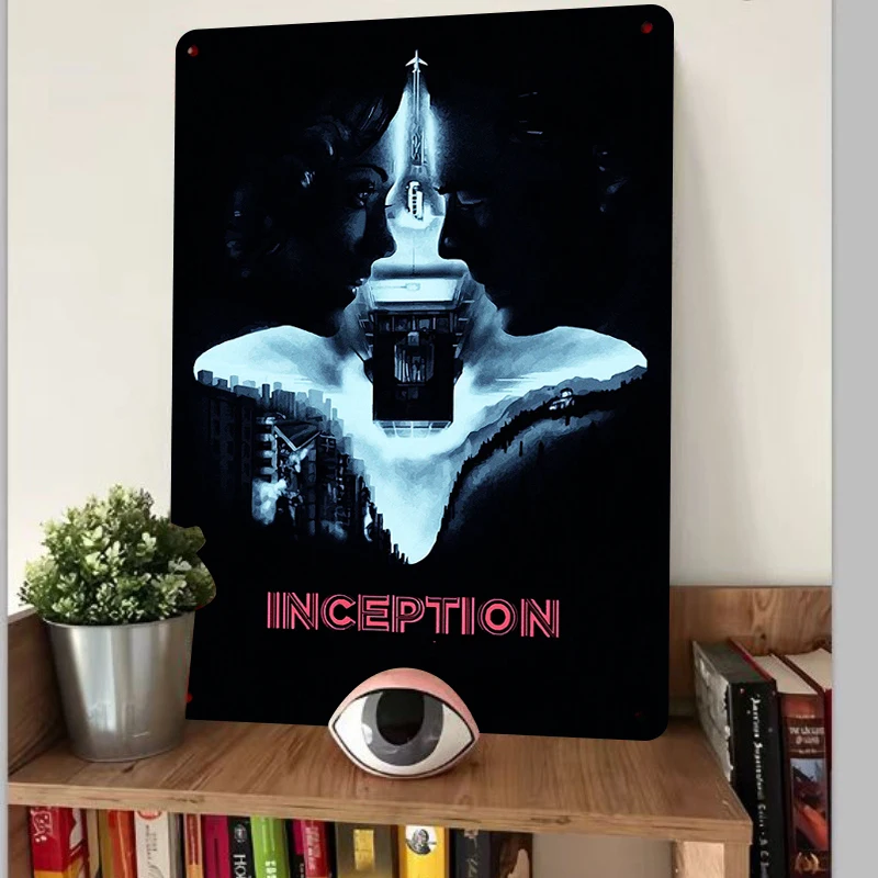 Inception Movie Poster Metal Wall Art Classic Sci-Fi Film Decor Home Decoration Collectible