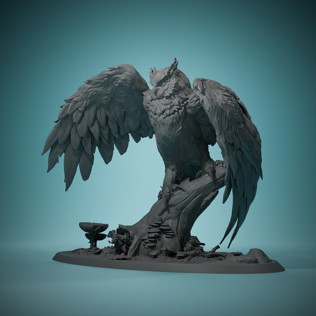 Mousin The Great Owl Stance - Resin 3D Miniatures - For Tabletop Tactical Gaming Roleplaying - Game Room Dress Up-Holiday Gifts