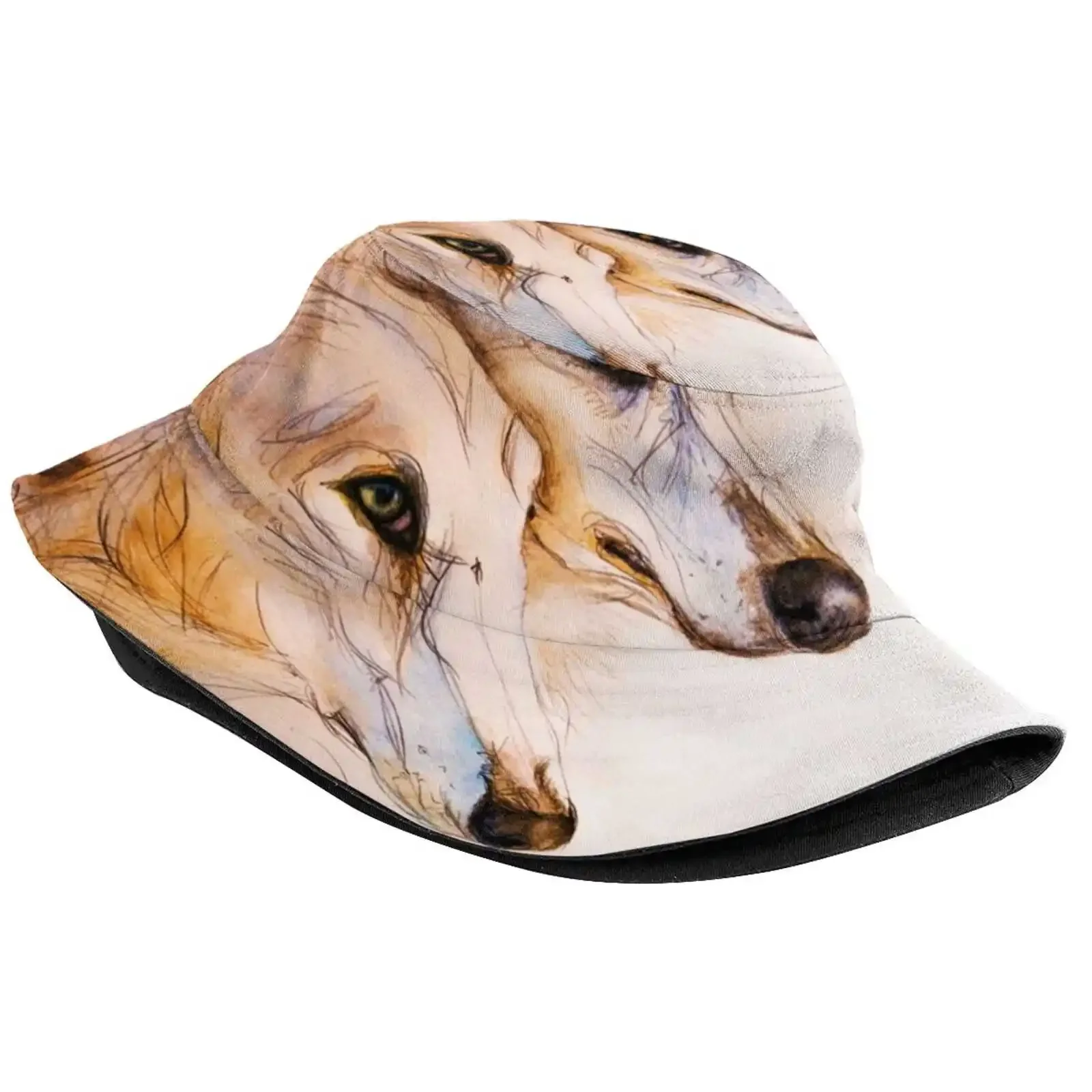 White Borzois Pattern Hats Outdoor Hat Sun Cap White Borzois Russian Sighthounds Russian Borzois Sighthound Art Borzoi Airt