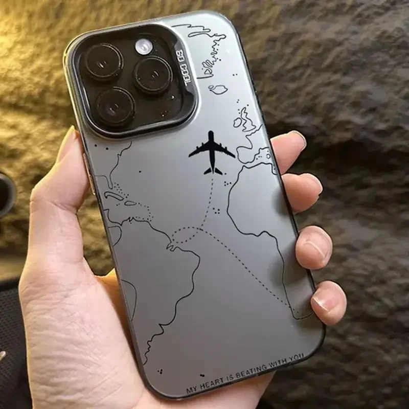 Luxury New High Quality Aircraft line IMD All-inclusive Phone Case For iPhone 11 13 14 15 Pro Max 12 Mini 7 8 Plus XS XR SE