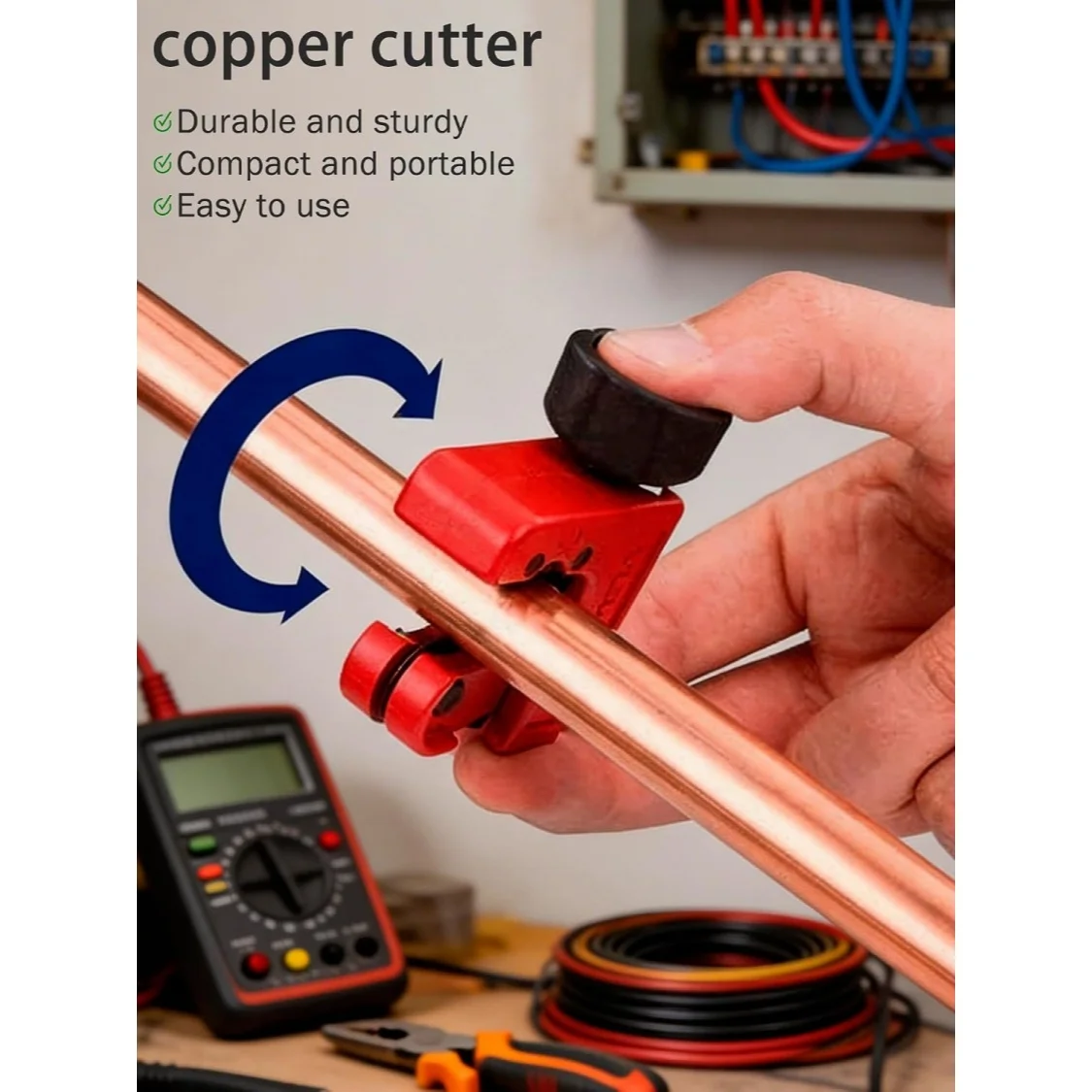 Pipe Cutter 3-16mm 1/8-5/8'' Adjustable Mini Tube Cutter Heavy Duty Rigid Tubing Cutter for Stainless Steal Metal Plastic Brass