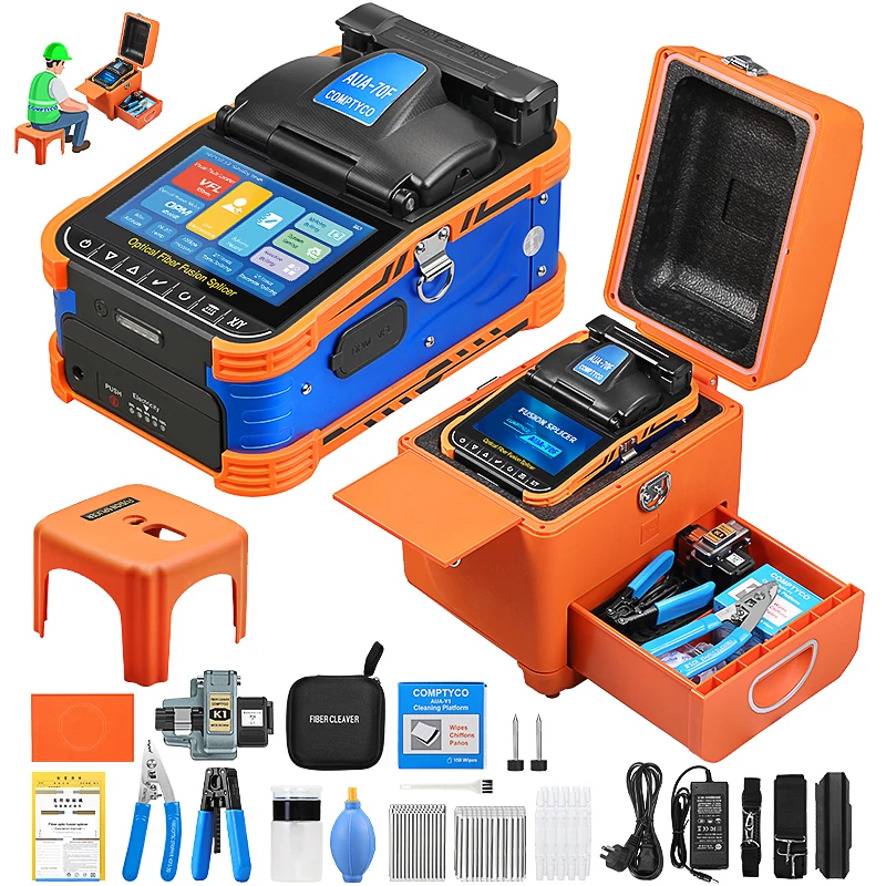 

Fusion Splicer Machine 10 Languages 5 Inch Touch Screen 6 Motors with VFL/OPM Fully Automatic Fiber Optic Fusion Splicer