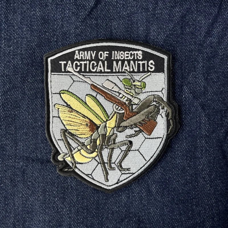 Tactical Insect Bee Mantis Dragonfly Embroidery Hook&Loop Patches Outdoor Morale Badge DIY Applique for Clothes Backpack Sticker