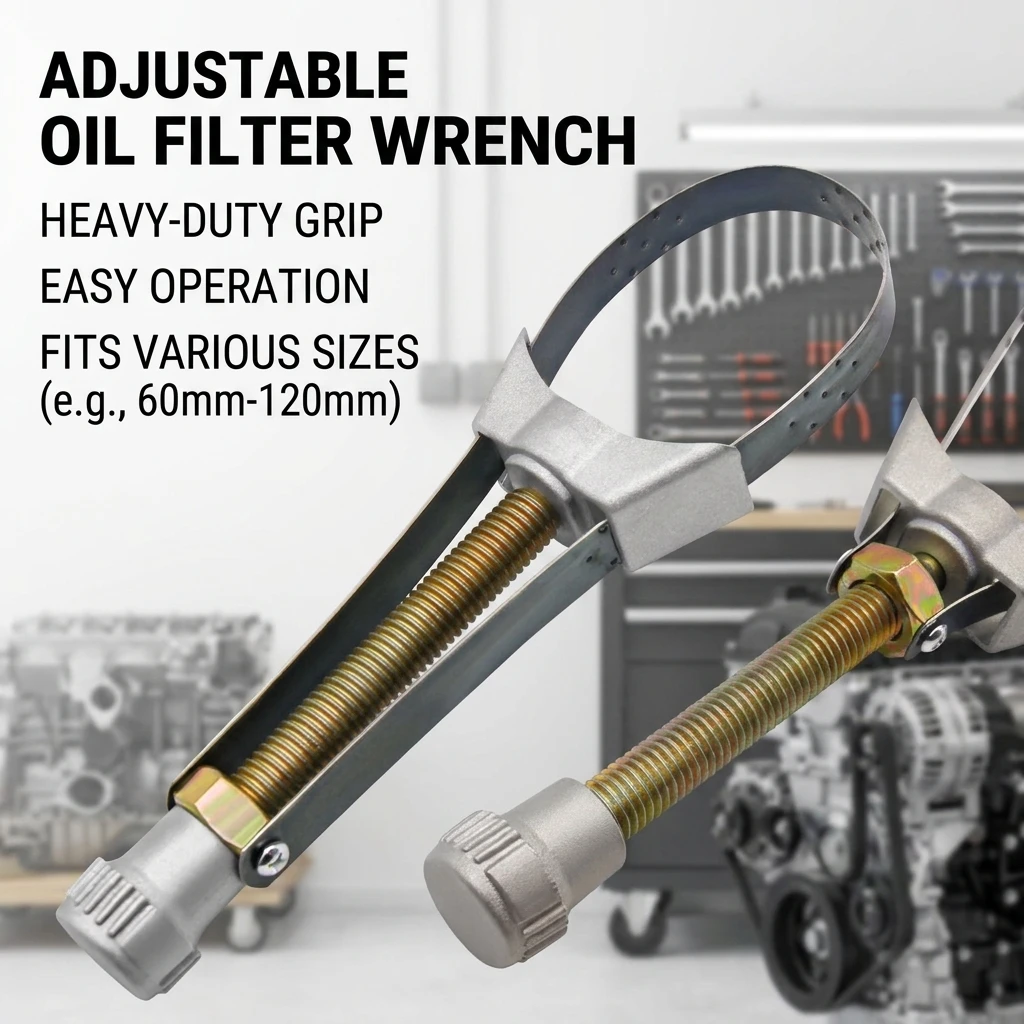 1PC Adjustable Oil Filter Removal Tool Strap Wrench for Car Auto Motorcycle Diameter 60mm-120mm High Quality