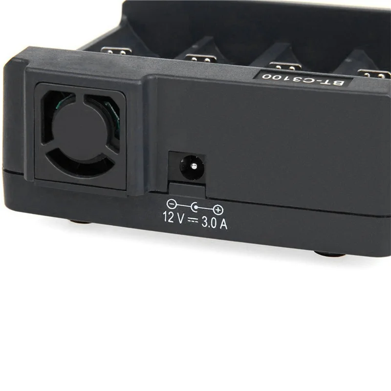 【마지막 기회!】2X BT-C3100 4슬롯 충전식 리튬 배터리용 스마트 범용 배터리 어댑터 EU 플러그