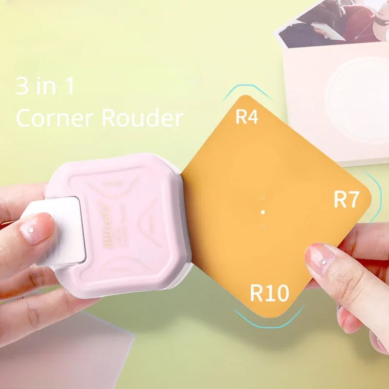 3 In 1 Corner Rounder Border punzoni per Scrapbooking fai da te Mini Corner Cutter R4/R7/R10 Trimmer Punch forniture scolastiche per ufficio 2024
