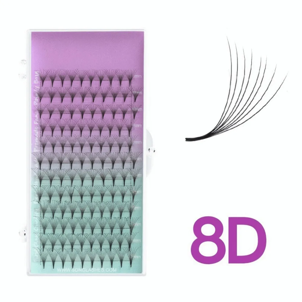6D Volume False Eyelashes Sharp Thin 8D Volume Grafting Eyelashes PBT Material Artificial Eyelashes Cosmetic Use