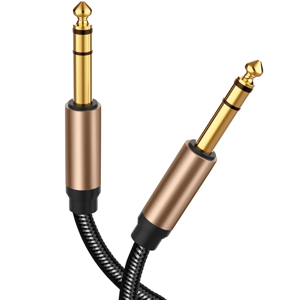 

1.8M/6Ft Gold-Plated 6.35 Guitar Cable 1/4 6.35mm Jack to 6.5 6.35mm TRS Balanced Stereo Audio Cord for Amplifier Speaker Mixer